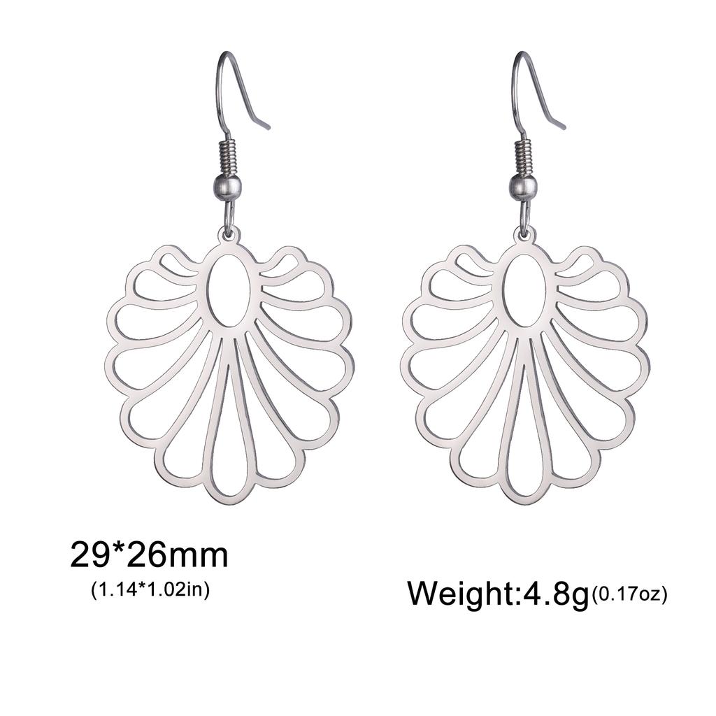 Bohemian Flower Filigree Drop Earrings Stainless Steel Waterproof Dangle Earring Women Ethnic Jewelry Valentine Gift