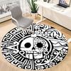 1pc Day of the Dead, Skull Office Round Area Rug,  Mat Suitable For Office, Under Office Chairs Bedroom Living Room Home Decor, Room Deco