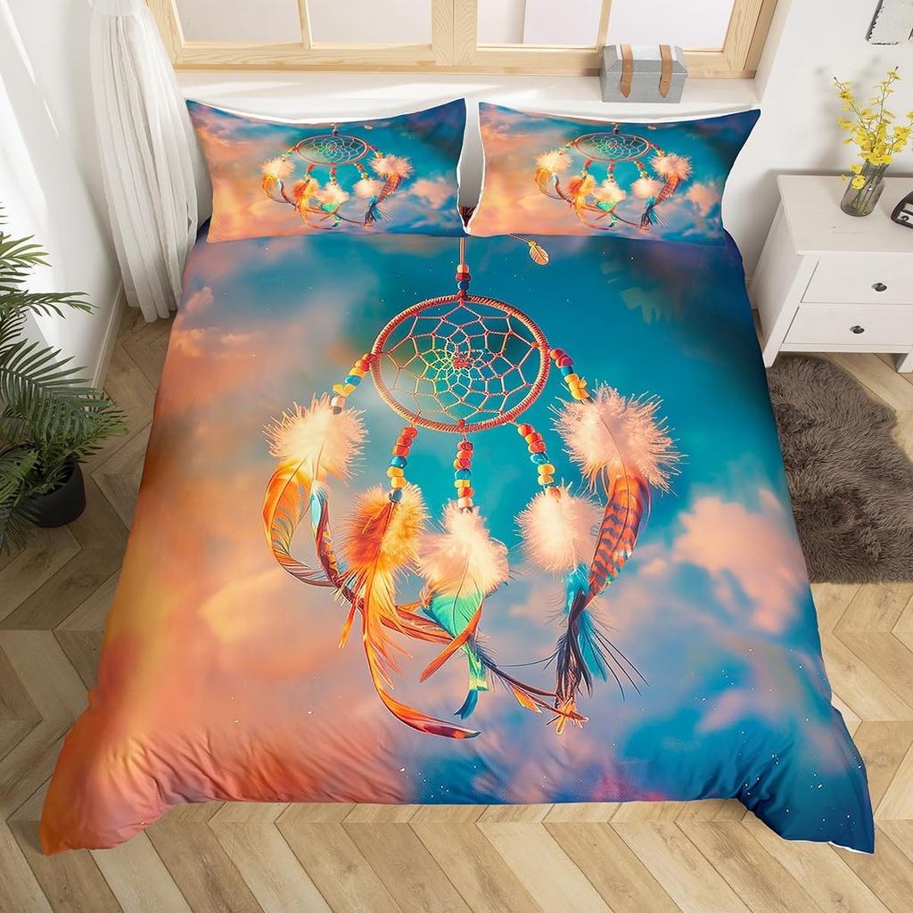 Comforter Dream Catcher Comforter For Girls Women Boho Feather Single Queen Exotic Bohemian Mandala Floral Bedding Set
