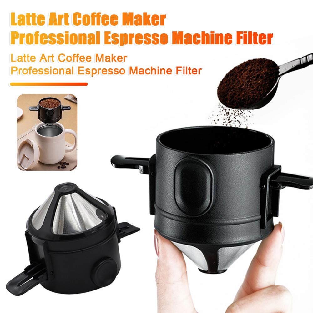 Pour Over Coffee Dripper Stainless Steel Coffee Maker Double-Layer Filter Eco-Friendly Cone Filter Easy to Clean Reusable Coffee