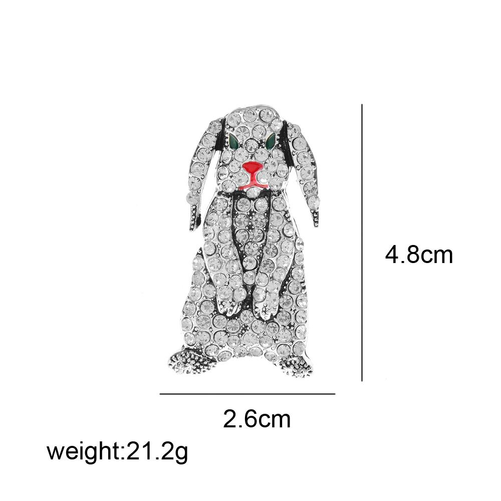 New Rhinestone Rabbit Brooch Chinese Zodiac Pin Vintage Animal Jewelry New Year Ccessories 2 Colors Available
