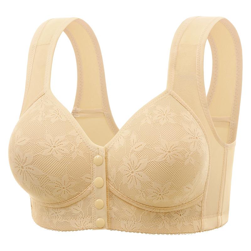 New Front-Closure Plus-Size Maternity Bra Wire-Free Lace Side-Sculpting Backless Nursing Bra Tank Top Style Bra