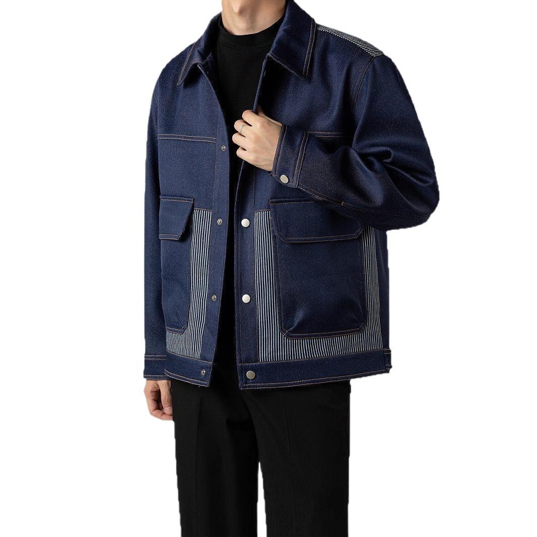 

Пальто Мужское Новое Весеннее и Осеннее Свободное Повседневное Тренд Куртка для Мальчиков Мужской Топ 3XL синий