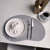Cashew Shaped Leather Placemat Nordic Thermal Heat Resistant Decorative Table Mat Double-sided Faux Velvet