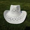 Cowboy Hat Red Hand-painted Summer Straw Hat Men and Women Cowboy Hat Outdoor Travel Sun Protection Beach Hat Sombrero Vaquero