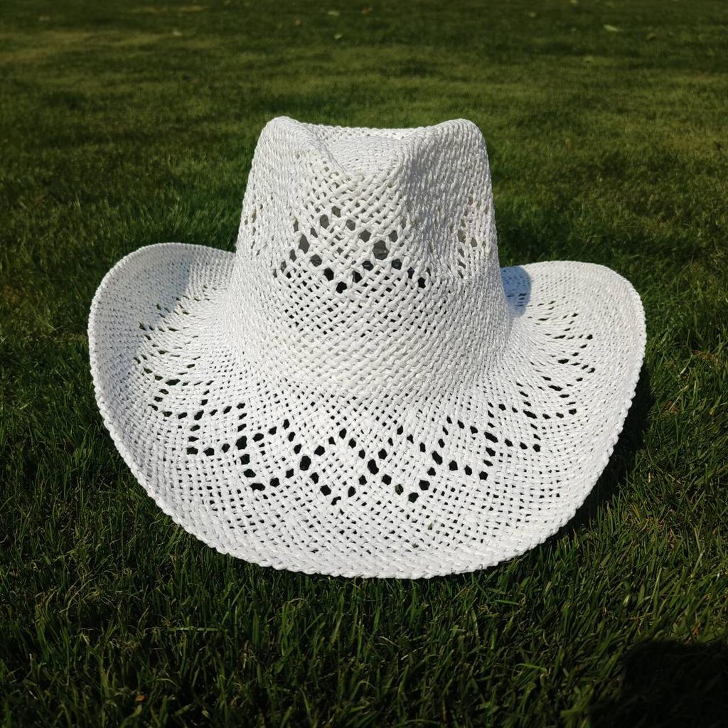 Cowboy Hat Red Hand-painted Summer Straw Hat Men and Women Cowboy Hat Outdoor Travel Sun Protection Beach Hat Sombrero Vaquero