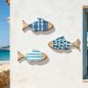 3 Stuks Houten Vis Nautisch Wanddecor Rustiek Oceaan Kust Thema Wanddecor Vintage Hangende Strandornamenten voor Zomer Meerhuis Badkamer Slaapkamer