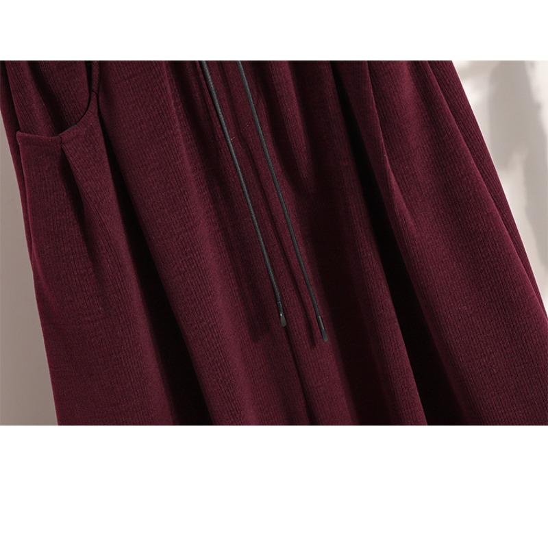 Dimanaf 2024 Autumn Winter Plus Size Long Women Skirts Solid A-Line Oversize Lady Elegant High Waist New Skirts