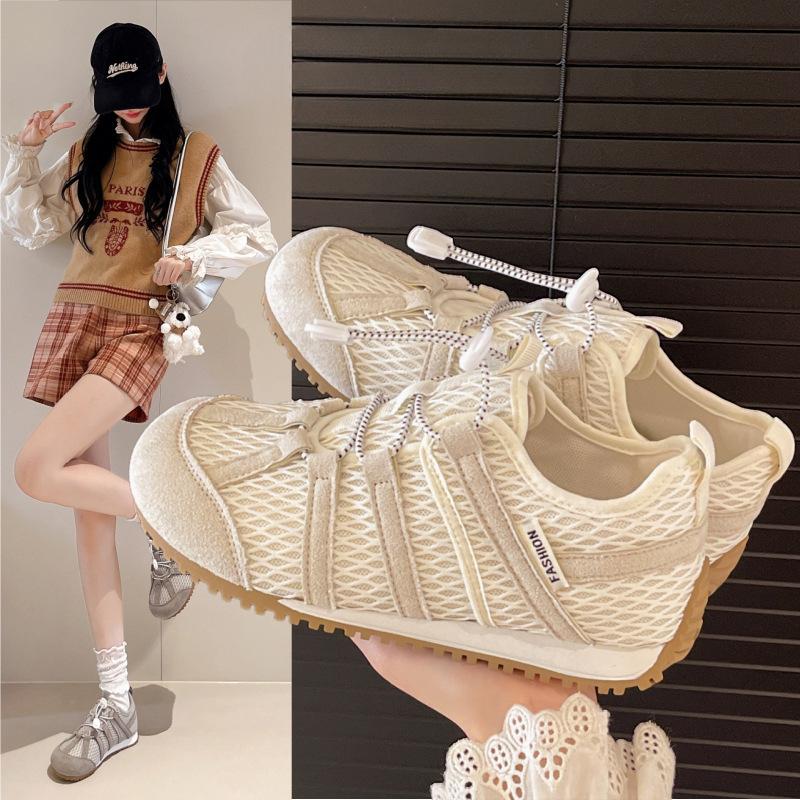 Retro lightweight breathable sports shoes women's 2025 summer new casual thin German training shoes platform mesh Forrest Gump shoes