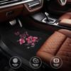 Hibiscus & Butterfly Car Floor Mats Full Set of 4,Black Vehicle Carpets Mat Car Floor Carpets Rugs ,Car Accessories