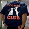 Dog Dad Club Two Dalmatian Spotted Dog Bold Red Letter Cotton Pet Owner Father Gift Retro Casu