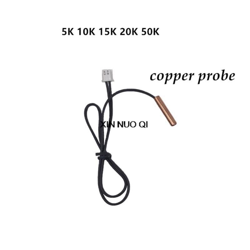 Air Conditioning Refrigerator NTC Temperature Sensor Probe 5K 10K 15K 20K 25K 50K 1% Waterproof XH2.54 Connector Copper Head