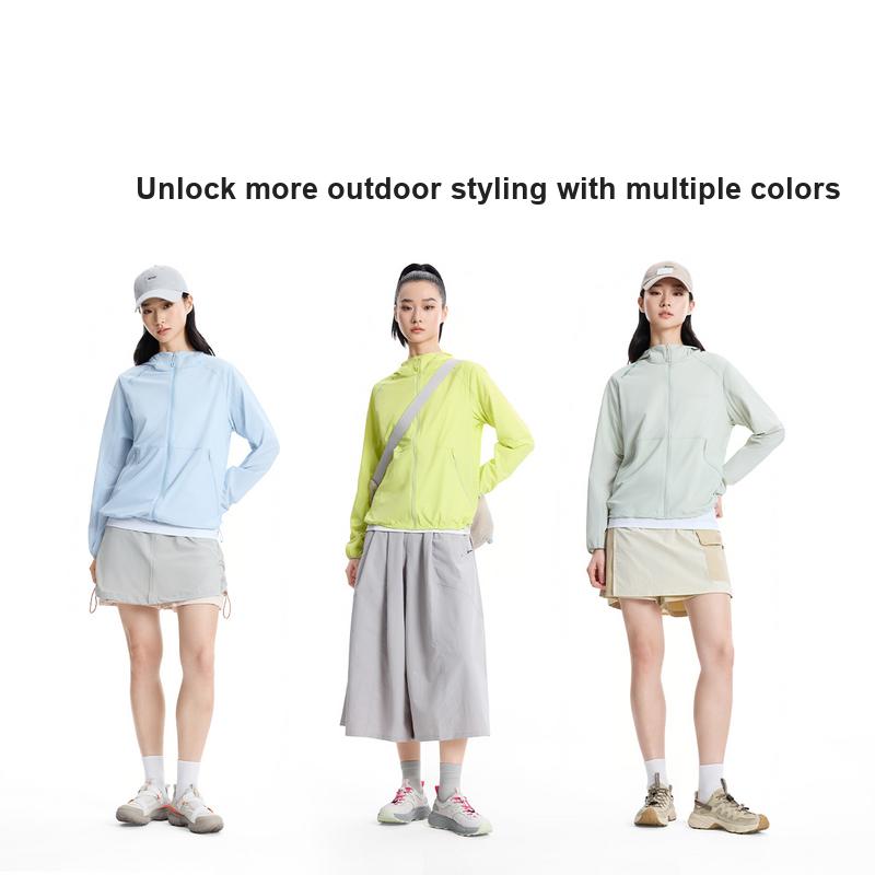 Li Ning Outdoor CF Leicht Atmungsaktiv Eisgefühl Bequem UPF 50+ Sonnenschutzkleidung Damenbekleidung Gelb Grün AFDW214-2