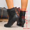 Elegante Spitzen Damenstiefel Retro Gespleißte Hohe Stiefel Mode Damen Hohe Absätze Dicker Absatz Hohl Frau Hochzeits Brautstiefel