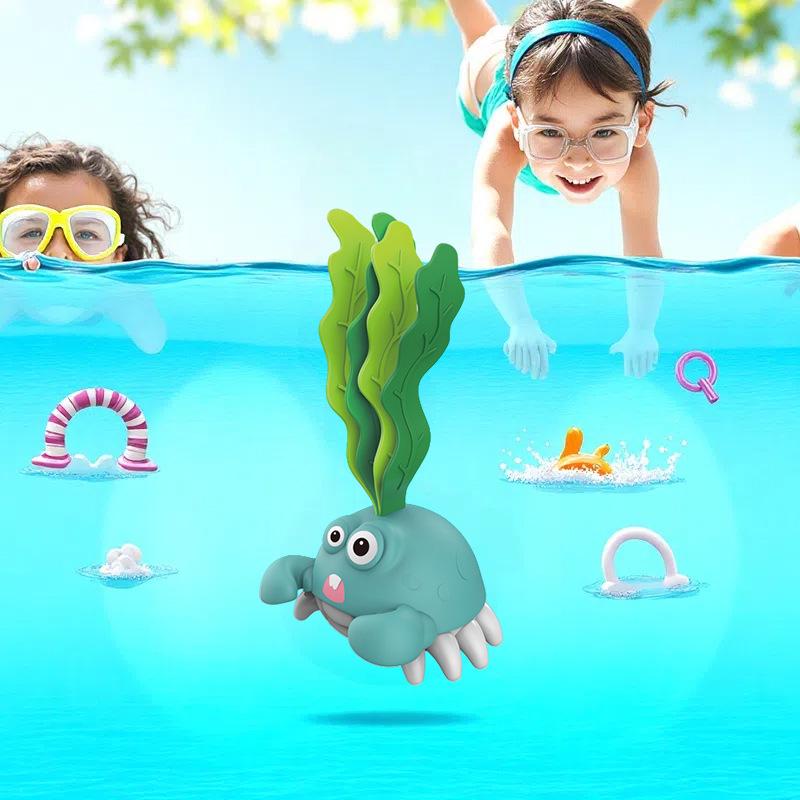 

Kids Underwater Play Set: Shark Diving Toys & Water Plants for Early Swimming Training