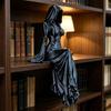 Gothic Style Sitting Pose Lady Sculpture 3D Printed Hooded Woman Statue  Home Decor