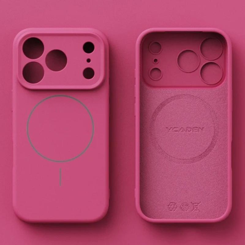 

Magnetic Liquid Silicone For Magsafe Phone Case For 17 16 15 14 13 12 Pro Max 16 Plus 17Air Skin Feel Soft Cover For iPhone 17Pro Max розы красного