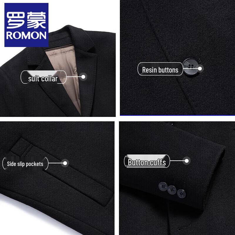 Romon Men's Double-Faced Wool & Cashmere Mid-Length Overcoat