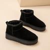Zhou Dongyu Song Yanfei Thick-soled Snow Boots Women's New Leather Heightening Short Tube Piled Thickened Cotton Shoes