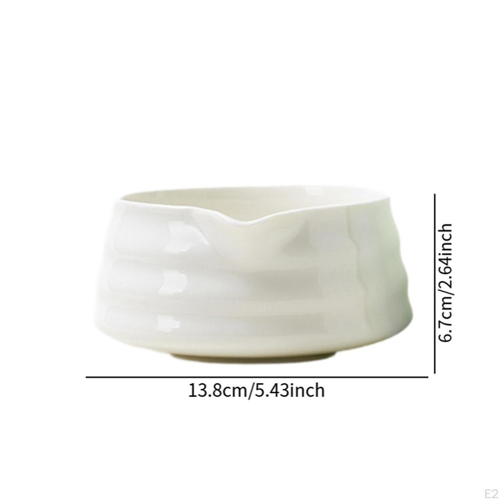 Ceramic Matcha Bowl Handcrafted Porcelain Tea with Pouring Spout for Friends Household