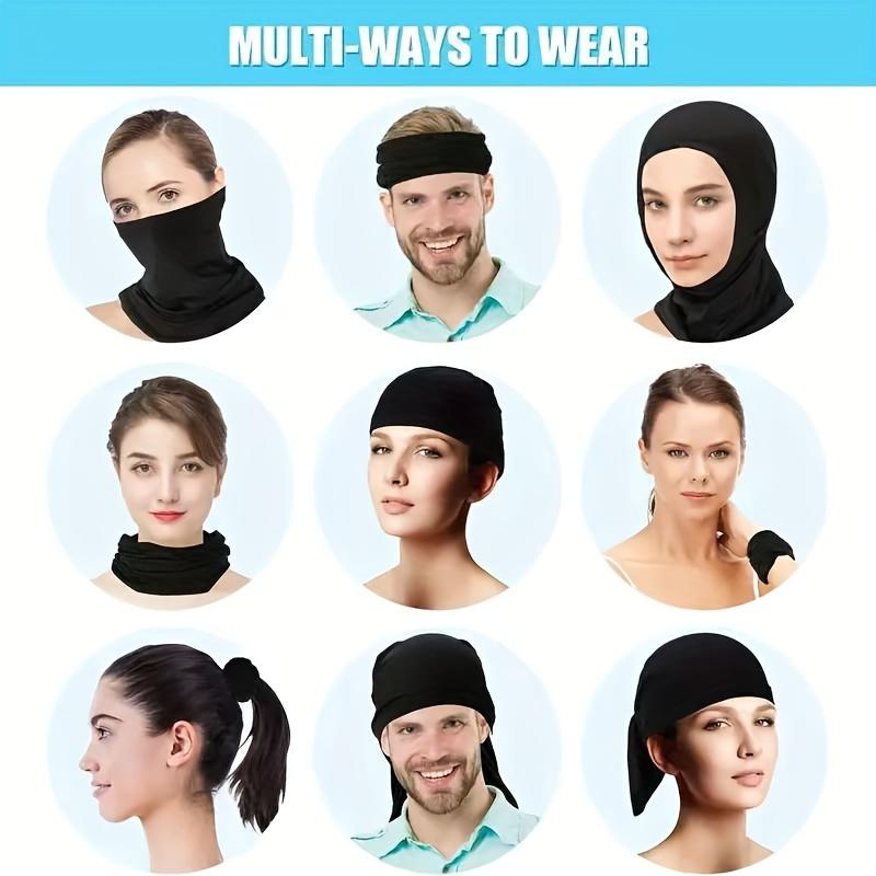 1pc Black Breathable Cycling Face Mask - Sun Protection, Wind & Dust Resistant, Comfortable Outdoor Sports Neck Gaiter for Men, PVC Coated