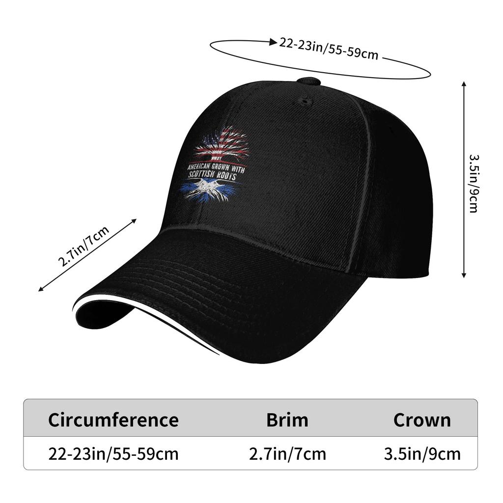 Sommer Amerikanisch Angebaut mit Schottischen Wurzeln USA Flagge Baseballkappe Outdoor Fitnessstudio Lässig Sonnenschutz Trucker-Mütze Unisex-Teens Baseballkappen