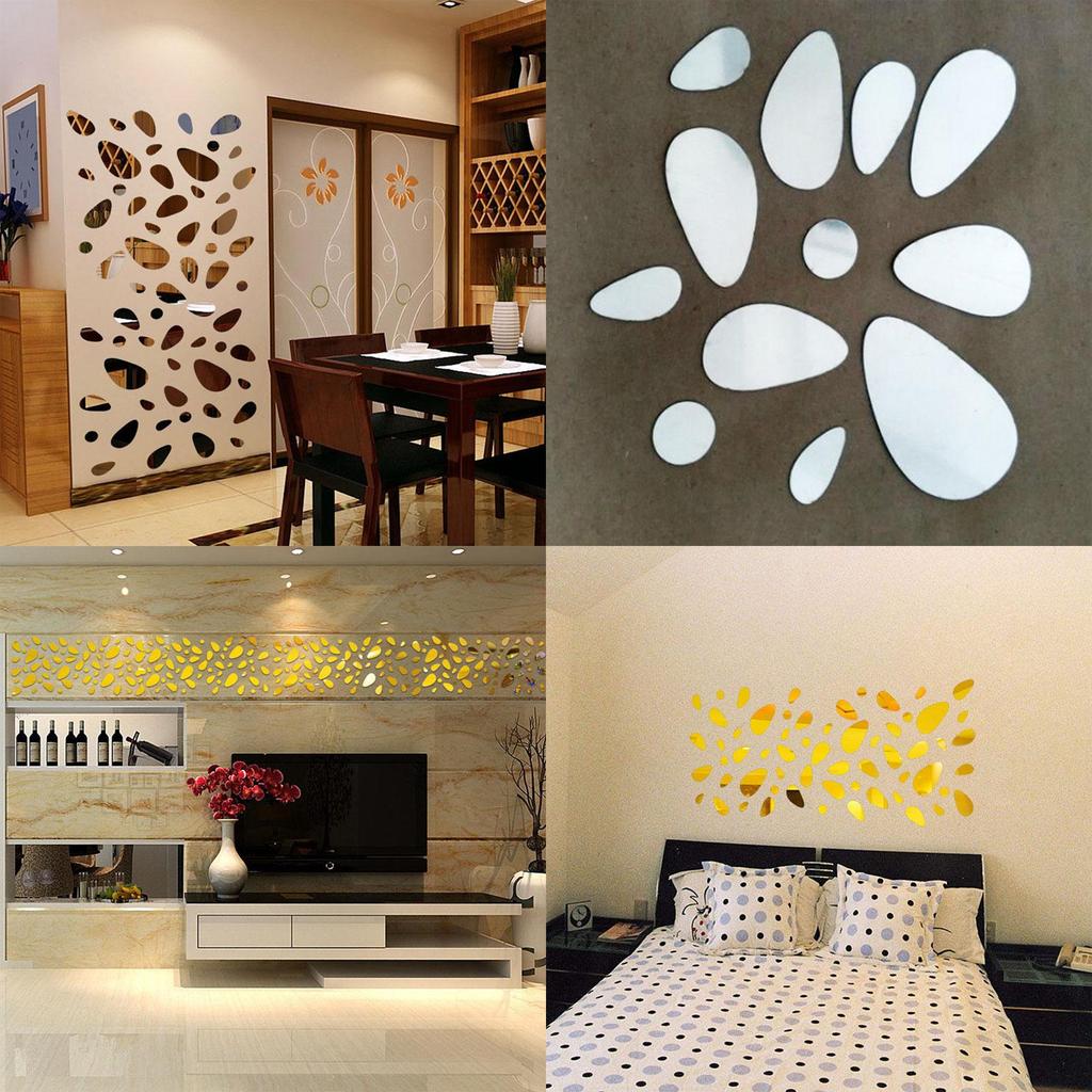 Set Luxos de 12 Autocolante de Perete din Vinil Oglindă pentru Decor Unic al Casei și Artă