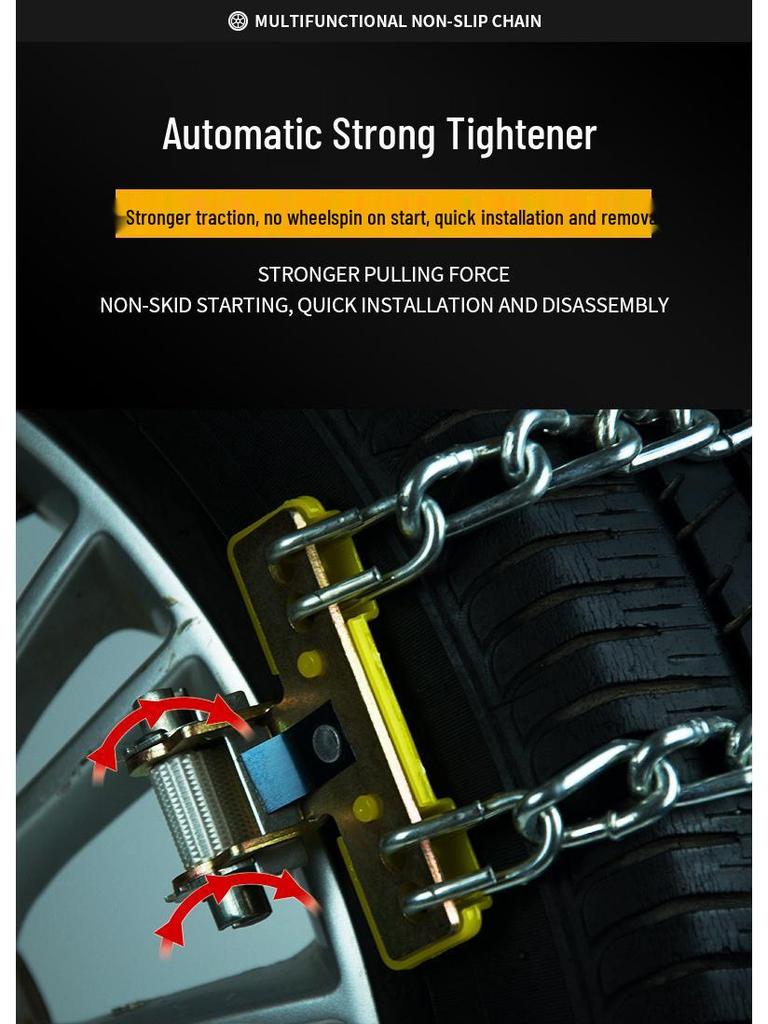 Universal Car Tire Anti-Skid Chains for Sedan & SUV - Snow & Mud Emergency Use