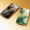 Marble Fluid Texture Tempered Glass Phone Case For Samsung Galaxy S26 S25 S24 S23 S22 Ultra Absorption Anti Drop Back Shell
