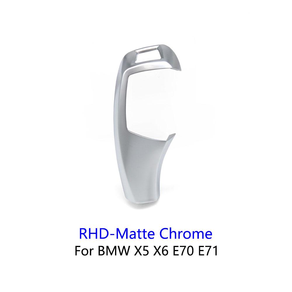 

For BMW X5 X6 E70 E71 E72 LHD RHD Car Gear Shift Knob Protect Cover Trim Auto P Parking Button Cap 2007-2013 61319116587 RHD-Matte Chrome