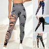 Leggings da donna con lavorazione tie dye Pantaloni sportivi Pantaloni sportivi a vita alta Sollevamento fianchi Push Up Collant da palestra Leggings da corsa Abbigliamento sportivo