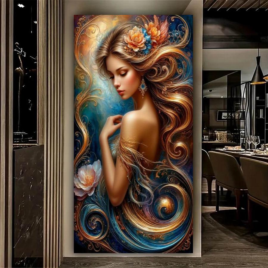 Beautiful Woman Large Size Diamond Painting Elegant Goddess Diy Full Square Round Drill Rhinestone Embroidery Mosaic Cross Stitch Kits