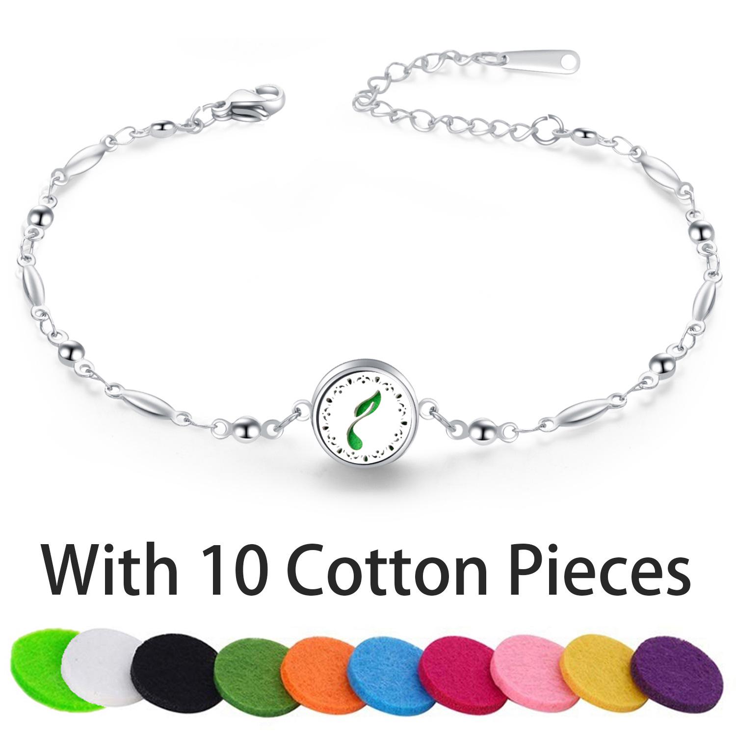 Titanium Steel Aromatherapy Essential Oil Diffuser Bracelet for Couples Magnetic Version