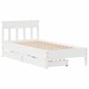 VidaXL Bed Frame with Headboard White 90x190cm Solid Pine Wood, Bedroom Furniture, Slatted Base, Wooden Bed, 3301888