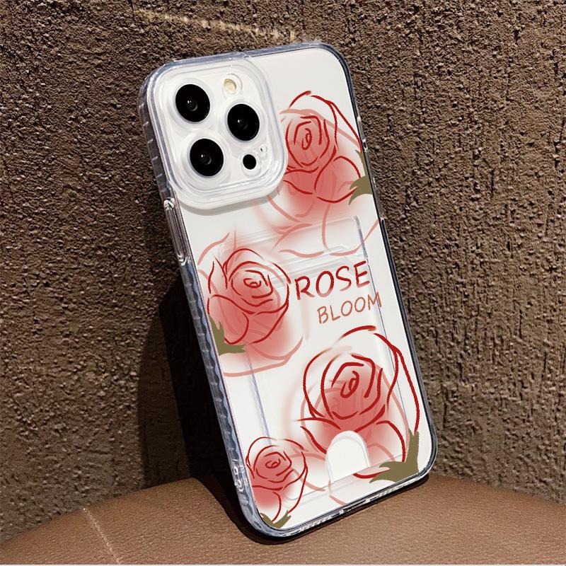 Card Slot Holder Silicone Wallet Pocket Case For Samsung A06 A16 A54 Xiaomi Redmi Note 12 13 14 Vivo V27E V27 Infinix Smart 7 Cover Clear Phone Bumper