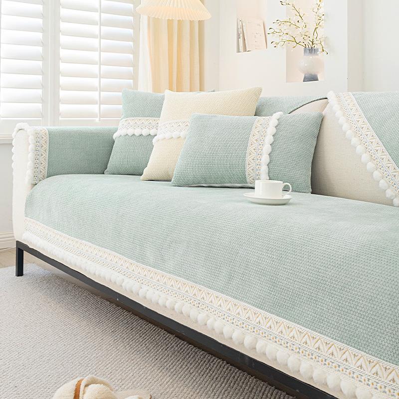 Chenille Sofa Cushion Four Seasons Universal Pure Color Simple Modern Leather Sofa Non-Slip Anti-Scratching Sofa Cover Cover Towel