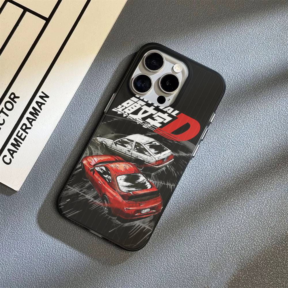 Racing Anime Initial D For IPhone 16 15 11 12 13 14 17 Pro Max PLUS Pro Soft Corrugated Silicone Back Phone Case