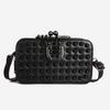 Gothic Style Textured Black Shoulder & Crossbody Bag with Rivets for Women