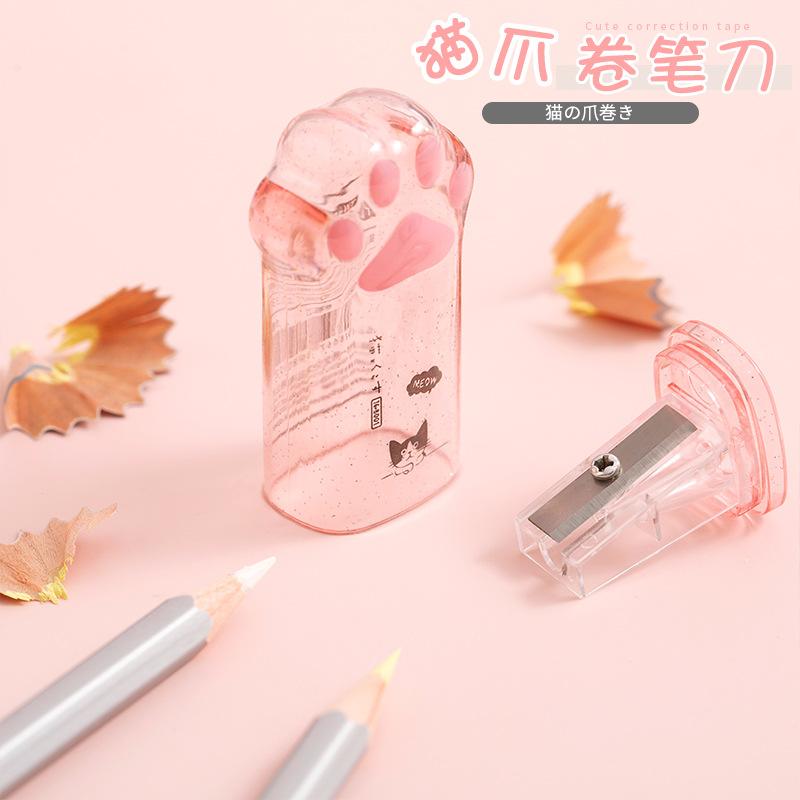 Kawaii Cat Paw Shaped Pencil Sharpener Stationery Kids Gift  Cute School Supplies  Korean Stationery