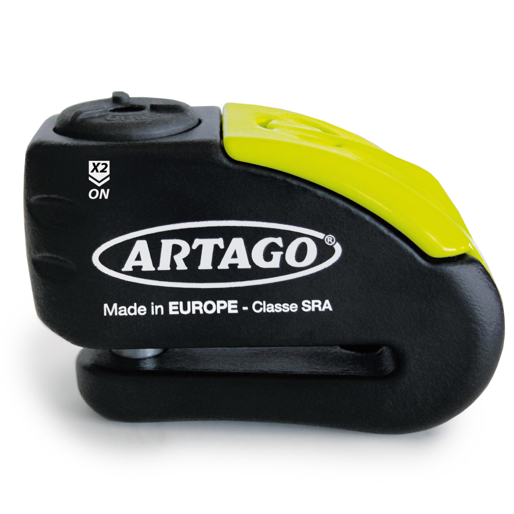 

Artago 30x10 Motorcycle Disc Lock with or without 120dB Alarm 5mm SRA 10mm Double Lock Hardened Moto Wheel Brake Lock High-End + Touch-Free,