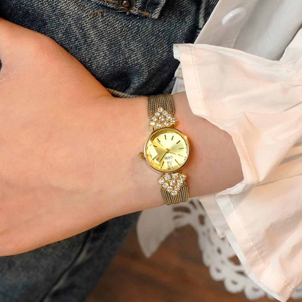 Light Luxury Retro High-Value Diamond-Encrusted Women'S Watch Niche High-End Sense Medieval Temperament Quartz Women'S Watch