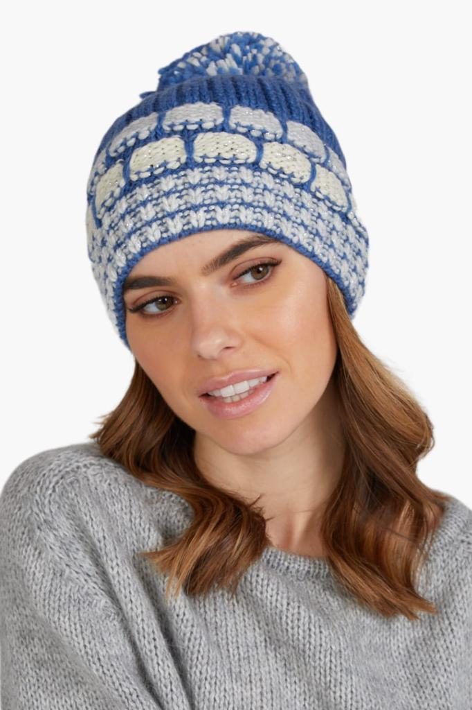Amanda Women' Hat with Pompom Blue