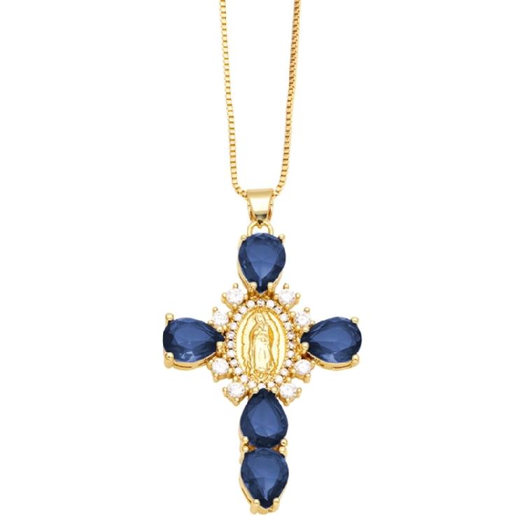 Funkelndes Jungfrau-Kreuz Halskette Verstellbare Jungfrau-Kreuz Halskette Schmuck Personalisierte Halskette Ornament