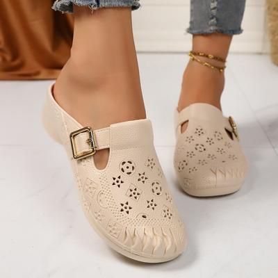 Fashion 2025 Summer New Closed Toe Women's Slippers Fashion Outdoor Daily Belt Buckle High Quality Concise Comfortable Flat Slippers