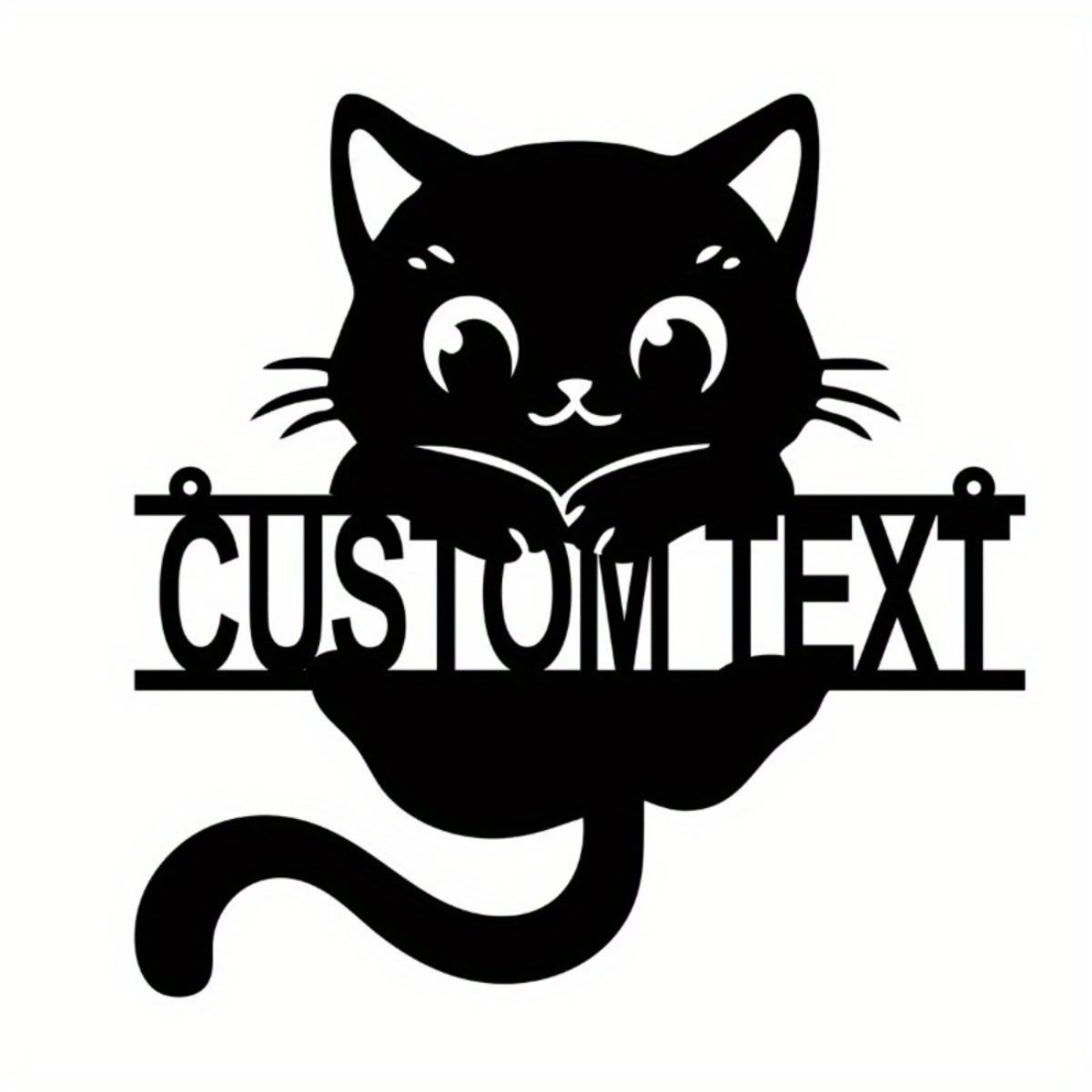 

Customized Cat Metal Wall Sign, Personalized Art for Cat Lovers, Charming Hanging Decor M чёрный