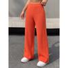 Damen S Hohe Taille Gerade Weiter Bein Lässige Hose Winter