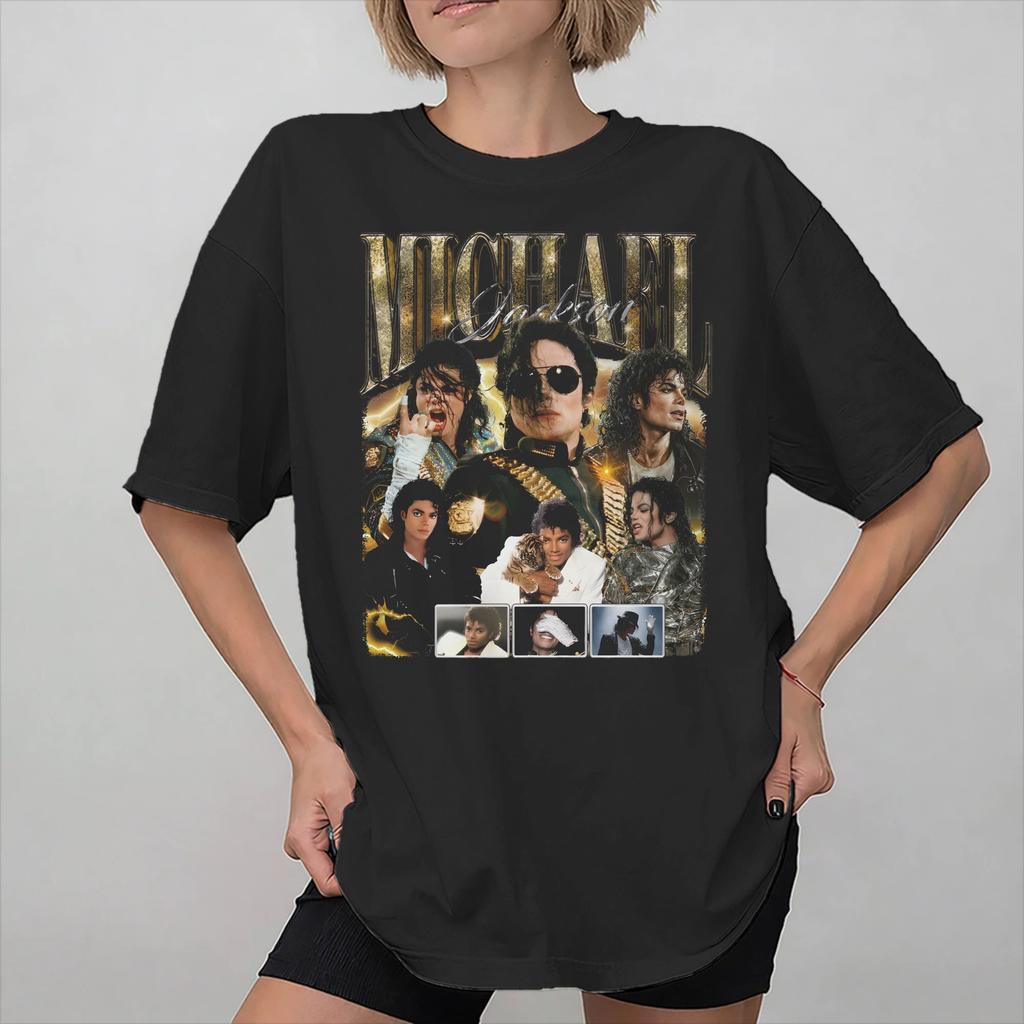 Unisexs Womens King of Pop Michaeles Jacksones MJ T Shirt 100 Cotton Printed Tee Shirts Clothing Outfits