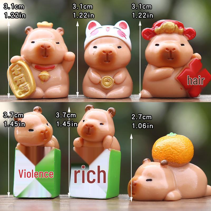 

Capybara Lucky Mascot Resin Figure Doll - Creative Blind Box Micro Landscape Ornament
