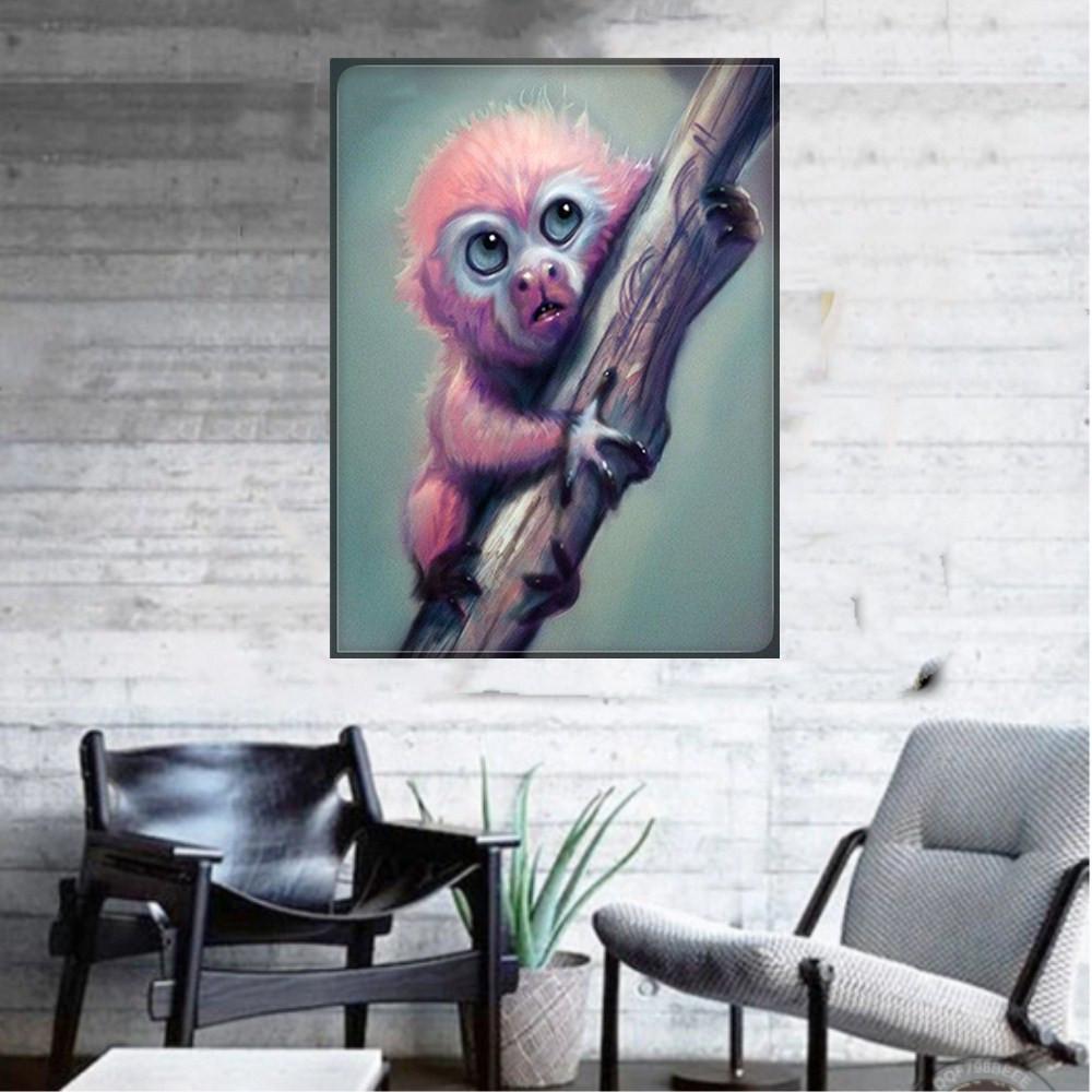 Animal Embroidery Paintings Rhinestone Pasted DIY  Cross  