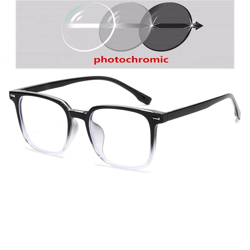 1.56 Aspheric Blue Light Blocking Square Myopia Glasses TR90 Prescription Frames For Women Men With Cylinder 0 To -6.0